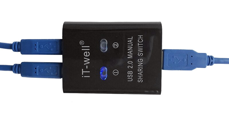 Przełącznik ręczny switch dwuportowy dla urzadzeń USB RBS-132