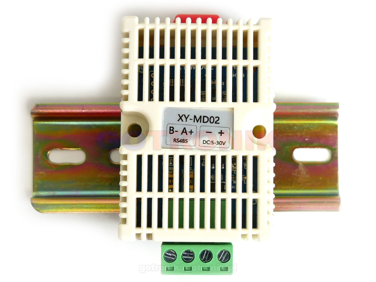 XY-MD02 SHT20 czujnik temperatury i wilgotności RS485 Modbus obudowa DIN RBS-155 RBS155