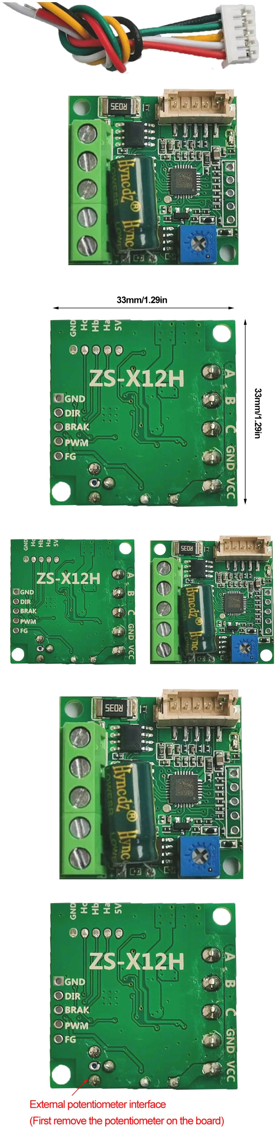 ZS-X12H moduł sterownika do trójfazowych silników bezszczotkowych BLDC z czujnikami Halla RBS-198