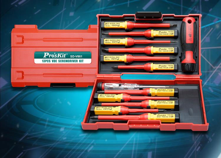 Zestaw wkrętaków izolowanych VDE 12 sztuk SD-V861 dla elektryków