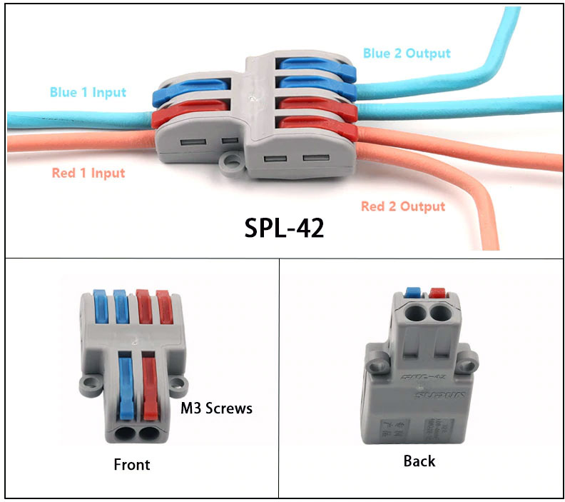SPL-42 szybkozłącze kostka elektryczna rozgałęźnik zasilania SPL42