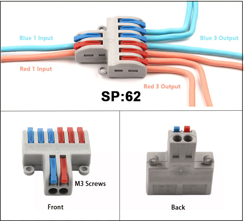 SPL-62 szybkozłącze kostka elektryczna rozgałęźnik zasilania SPL62