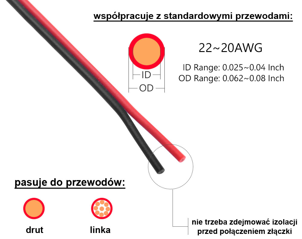 Szybkozłączka T1 rozdzielacz zasilania czerwona ZLA-037