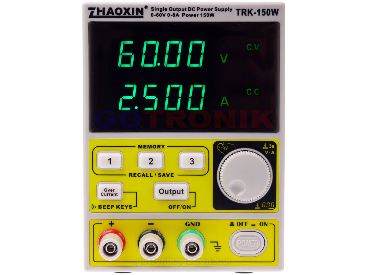 TRK-150W Zhaoxin zasilacz laboratoryjny 60V 8A 150W regulowany Zaoxin TRK150W