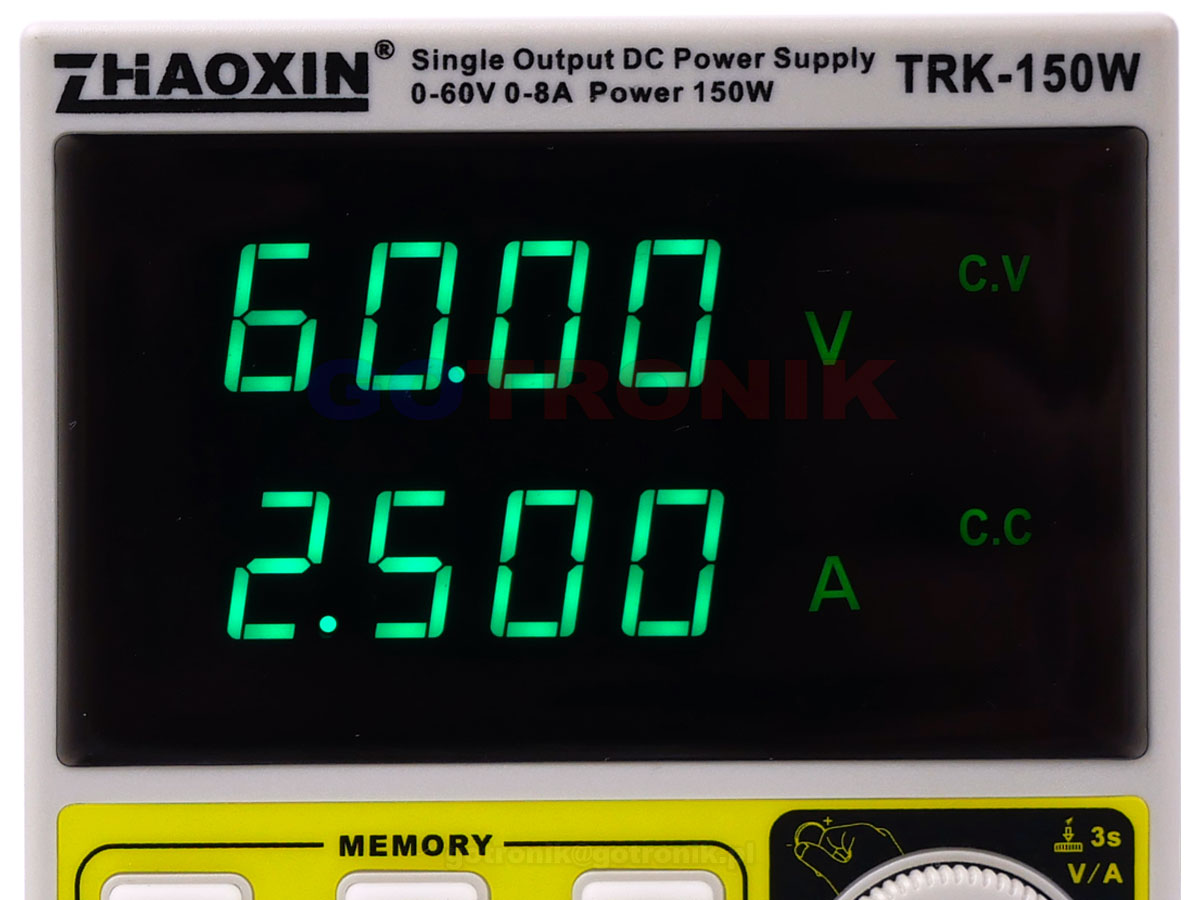 TRK-150W Zhaoxin zasilacz laboratoryjny 60V 8A 150W regulowany Zaoxin TRK150W