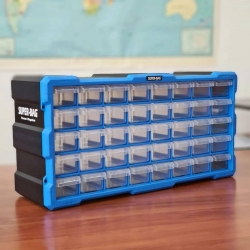 Organizer ścienny z 40 szufladkami niebieski