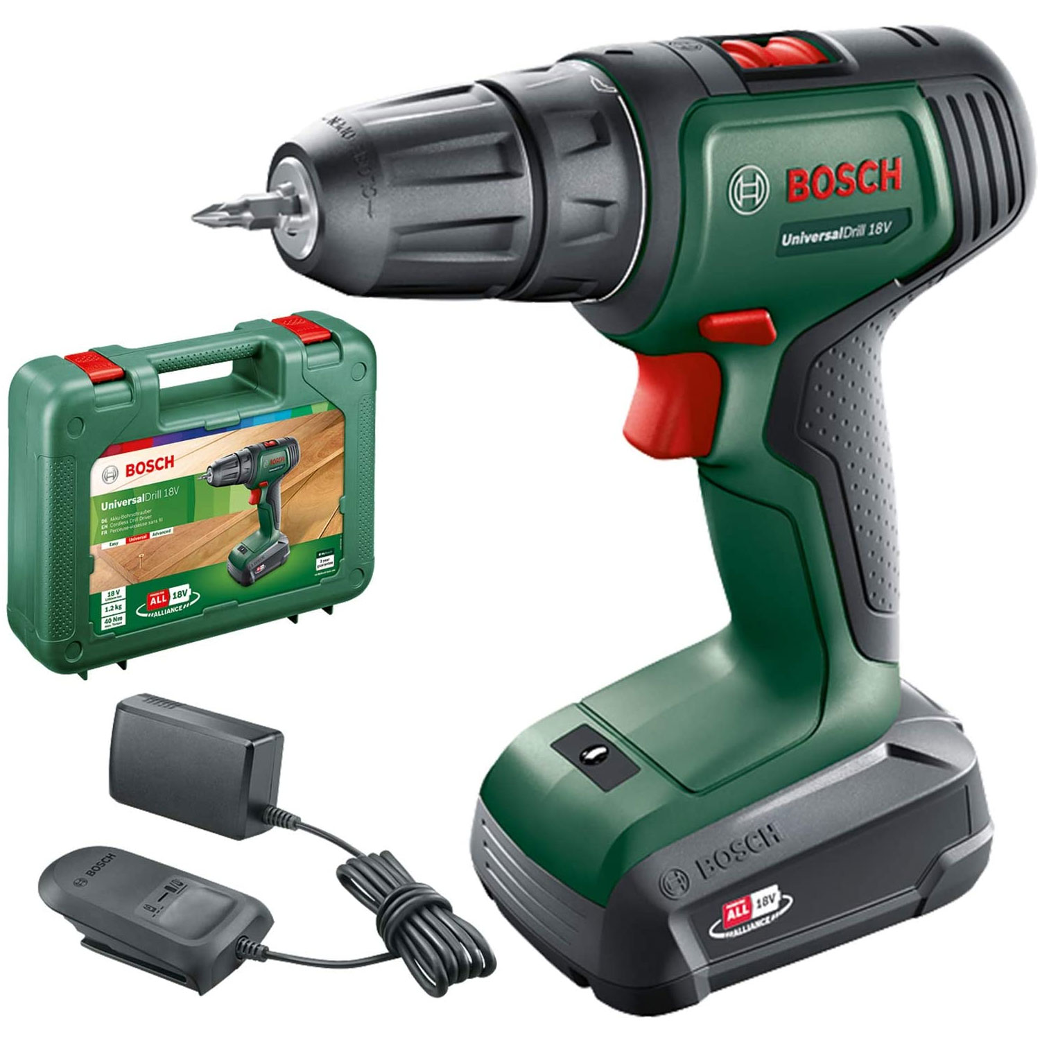 Wiertarko-wkrętarka Bosch 18V 1 x 1,5 Ah uniwersalna UniversalDrill 18V 0.603.9D4.001