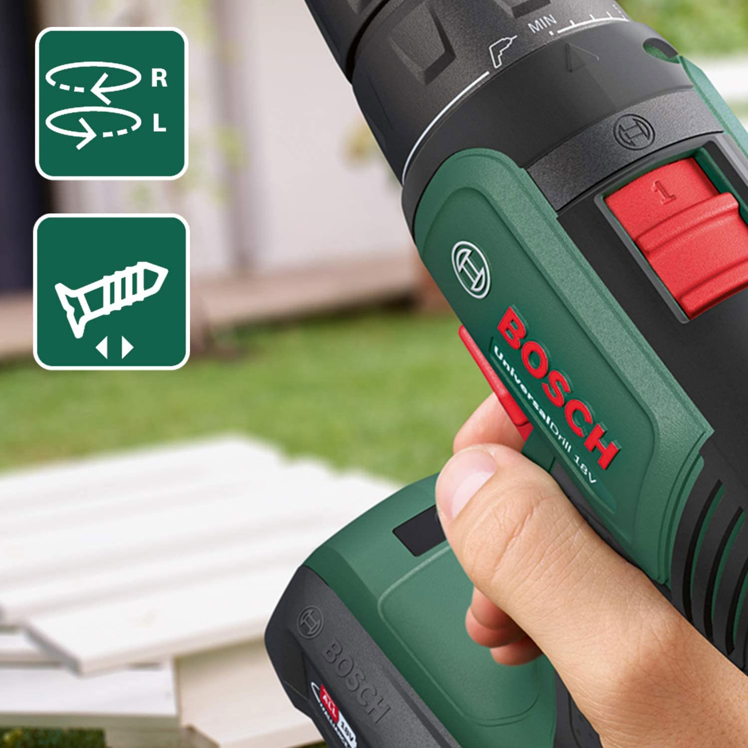 Wiertarko-wkrętarka Bosch 18V 1 x 1,5 Ah uniwersalna UniversalDrill 18V 0.603.9D4.001