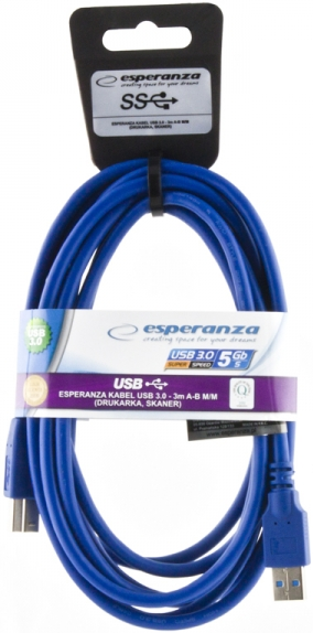 ESPERANZA KABEL USB 3.0 DRUKARKOWY HQ A-B 3M EB153