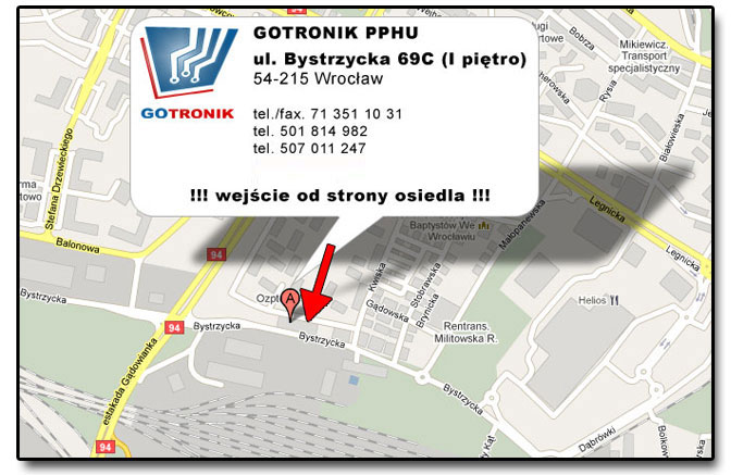 GOTRONIK Wrocław mapa dojazdu